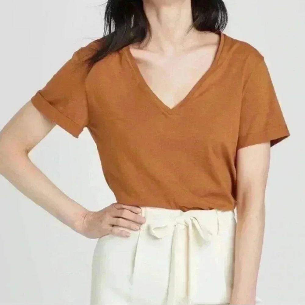 A New Day Brown V-Neck Shirt